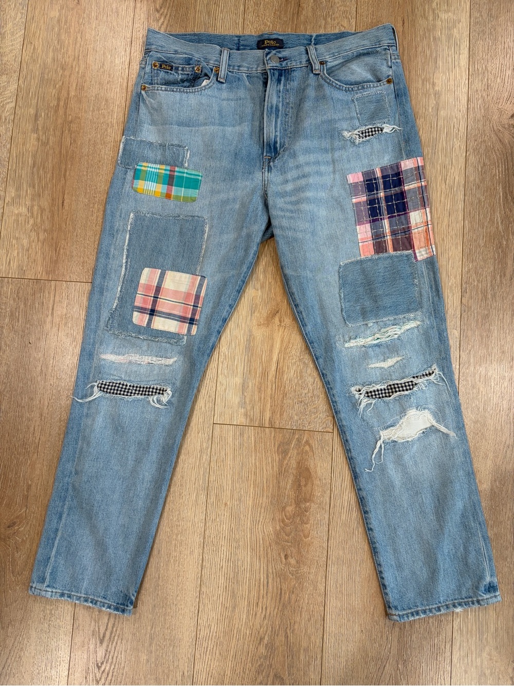 Polo Ralph Lauren Avery Boyfriend Patchwork Distressed Jeans Size 29